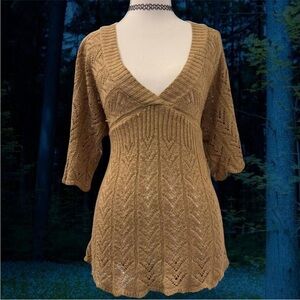 Faded Glory Tan V-Neck Sweater